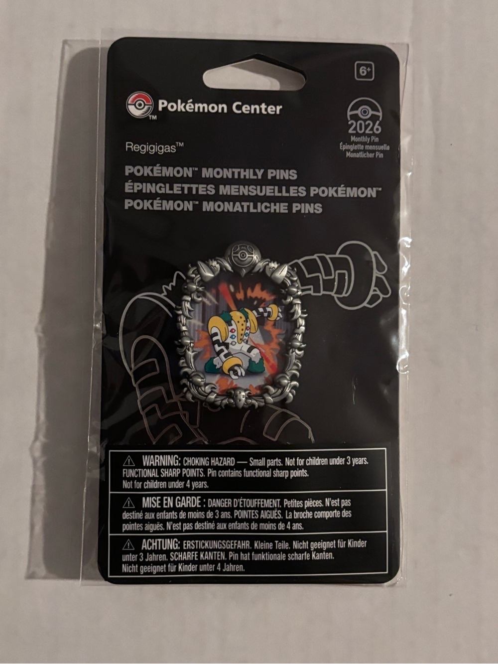 Pokémon Center Regigigas Monthly Pin Legendary 2026 Brand New Sealed IN HAND